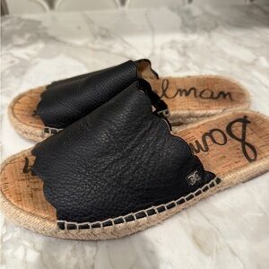 Sam Edelman leather espadrille slides